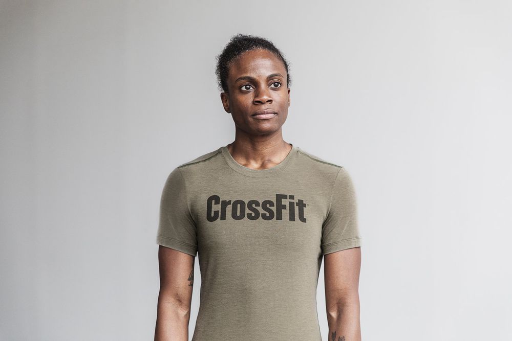 NOBULL Crossfit® Tişört Bayan - Yeşil Ordu - Turkiye (IKO-358170)